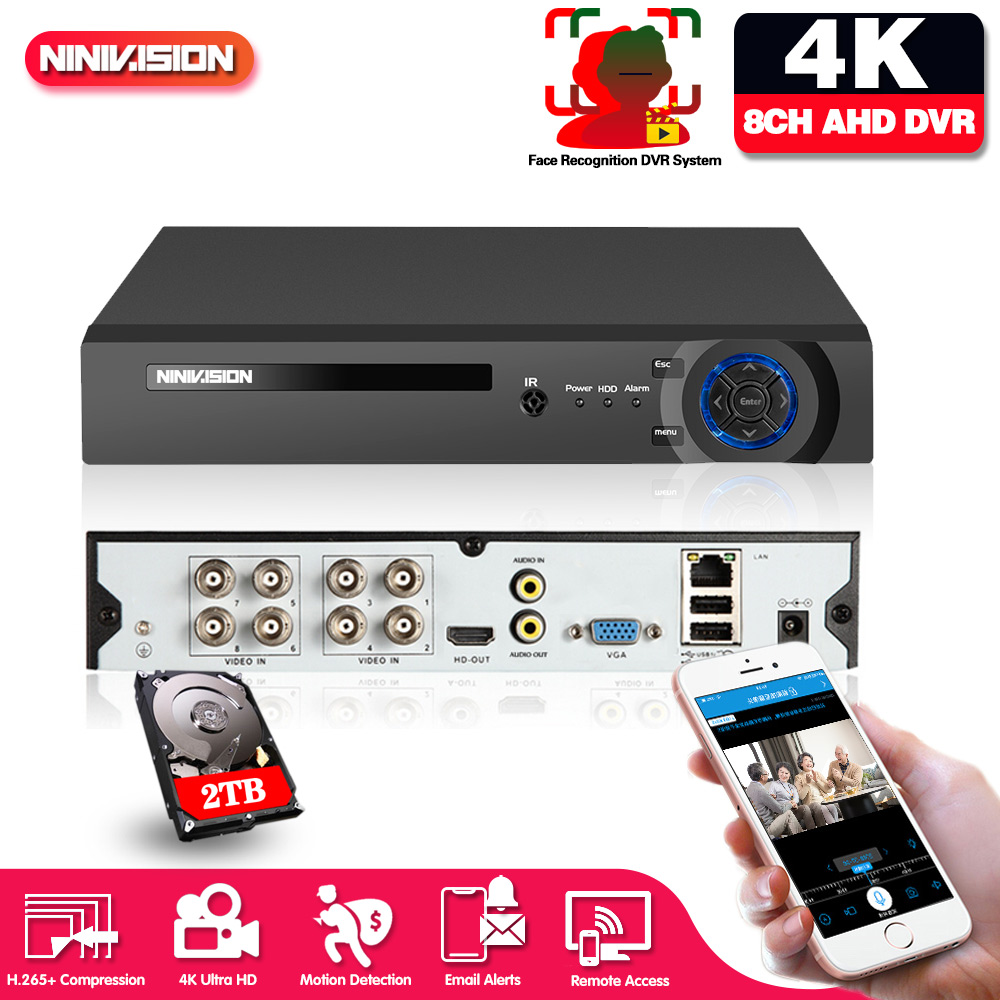 Smart Home Microsoft - 顔認識機能付きWIFI P2Pビュー 8CH AHD 4K監視DVR NVR