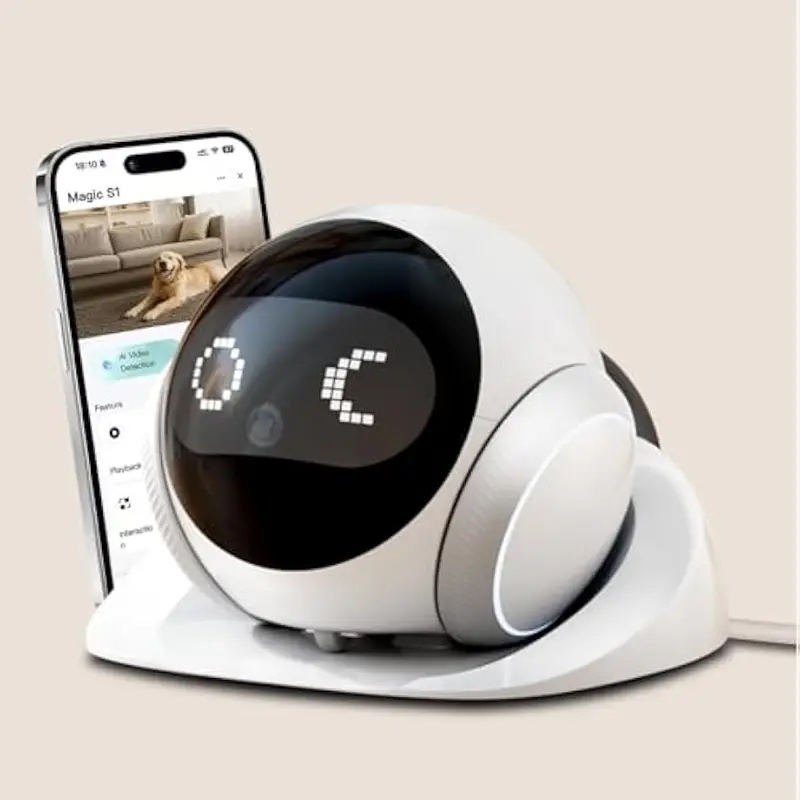 Smart Home Video - 自動充電ドック付き可動式室内ペットロボットカメラ、スマートアプリ制御、双方向音声＆赤外線ナイトビジョン、モバイルホーム監視