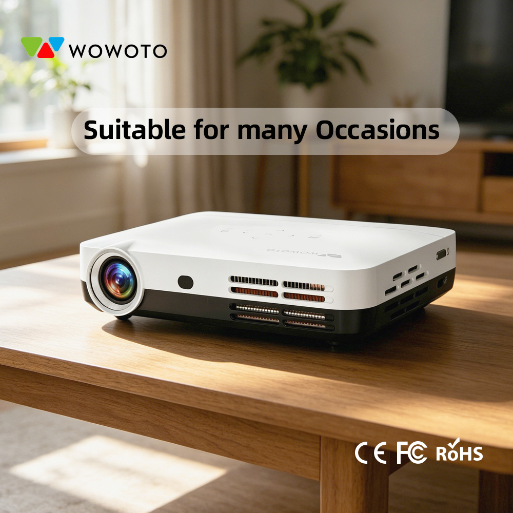 Smart Home Video - WOWOTO ポータブルミニホームシアタープロジェクター 450ANSIルーメン WIFI BT Android搭載