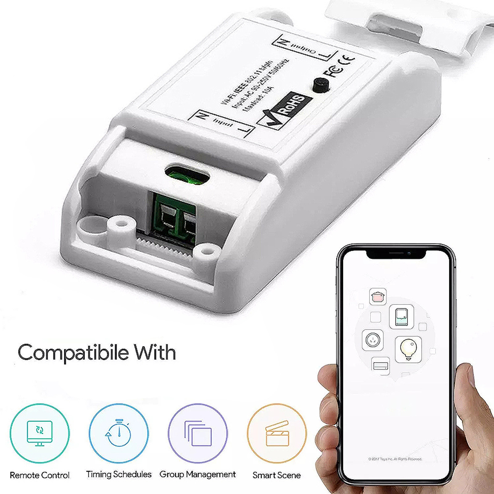 1個入り Wi-Fi対応スマートスイッチ、汎用型家電コネクタ - Universal Remote Smart Home のレビューと価格